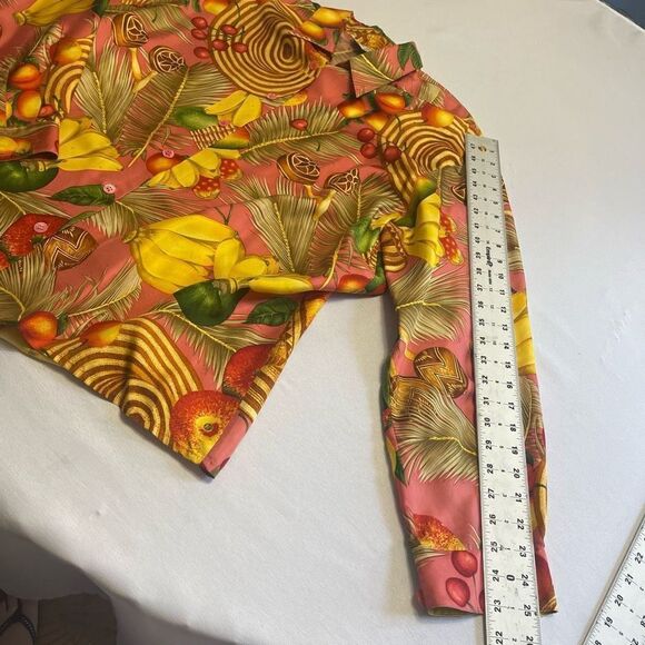 Carlisle Tropical Banana Multicolor Silk VTG Shirt Size 16 Rare - Picture 6 of 11